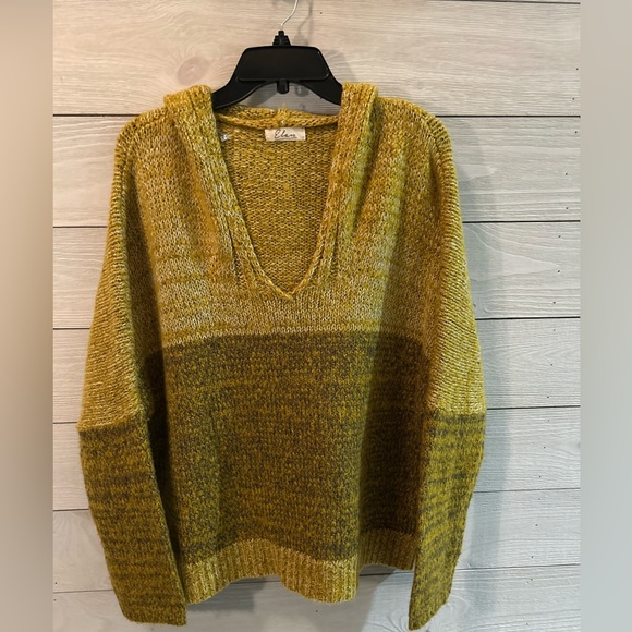 Elan Mustard and Olive V-Neck Sweater - Picture 1 of 3